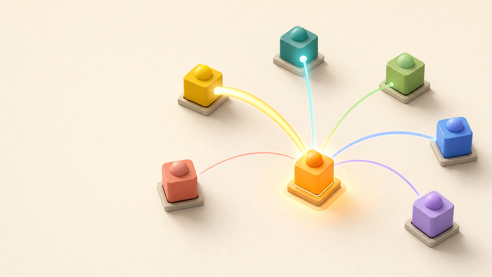 Self-attention beams between tokens
